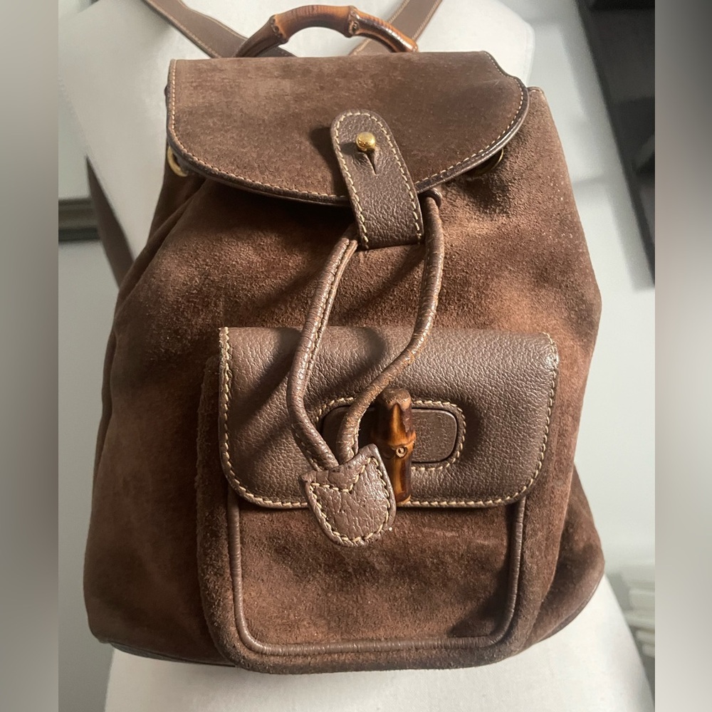 Gucci Suede Mini Backpack Brown